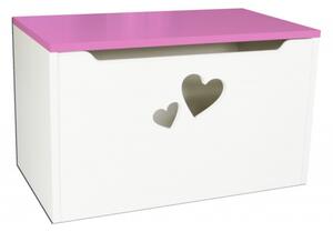Box na hračky - srdce růžová 70cm/42cm/40cm