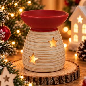 Vánoční aroma lampa s dekorem dřeva 10cm 9000348