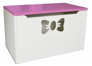 Box na hračky - mašle růžová 70cm/42cm/40cm