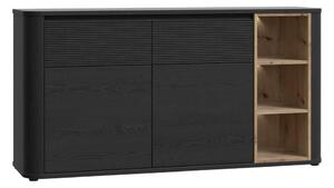 Komoda INAR 160x83x41 cm černá/dub