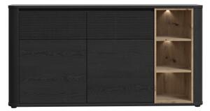 Komoda INAR 160x83x41 cm černá/dub