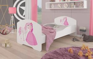 Postel s matrací PEPE PRINCESS AND HORSE 140x70 bílá (78 x 58) cm