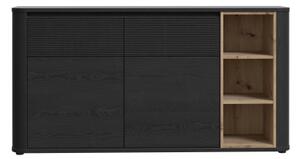 Komoda INAR 160x83x41 cm černá/dub