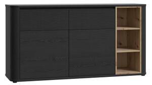 Komoda INAR 160x83x41 cm černá/dub