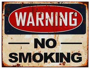 Ceduľa Warning - No Smoking 40cm x 30cm Plechová tabuľa