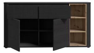 Komoda INAR 160x83x41 cm černá/dub