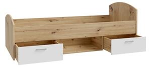 Jednolůžková postel s úložným prostorem URO 90x200 cm dub artisan/bílá