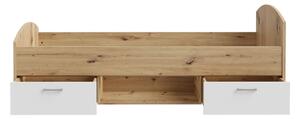 Jednolůžková postel s úložným prostorem URO 90x200 cm dub artisan/bílá