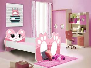 Postel s matrací BEAR PINK 160x80 růžová (88 x 63) cm – matrace v ceně – lůžko je připravené hned po montáži