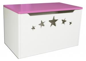 Box na hračky - hvězdy růžové 70cm/42cm/40cm