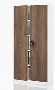 Kancelářská skříň na dokumenty bílá / ořech: Eco Design JAN 900 x 1850 x 400 mm