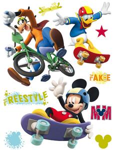 Dětská samolepka na zeď Disney Myšák Mickey na Skateboardu | 65 x 85 cm | DDK855