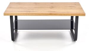 Konferenční stolek Espinoza obdélníkový, přírodní dřevo / černá
