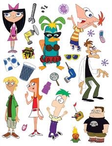 Dětská samolepka na zeď Disney Phineas a Ferb | 65 x 85 cm | DDK868