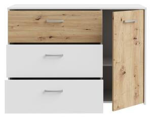 Komoda se zásuvkami URO 113x80x42 cm dub artisan/ bílá