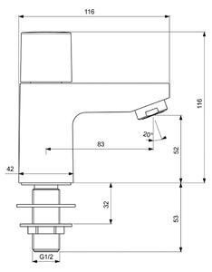 Ideal Standard CeraPlan III- umyvadlový ventil stojánkový, B0734AA