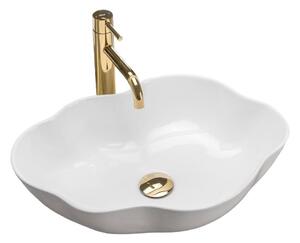 REA-U0265 - Umyvadlo na desku PEARL 38x50,5 cm keramika/lesklá bílá