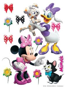 Dětská samolepka na zeď Disney Minnie a Daisy se Zvířátky | 65 x 85 cm | DDK1768