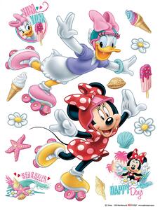 Dětská samolepka na zeď Disney Minnie a Daisy Bruslí | 65 x 85 cm | DDK1724