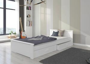 Postel ALDEX 180x80 bílá (86 x 72) cm – 2 zásuvky na lůžkoviny místo další komody