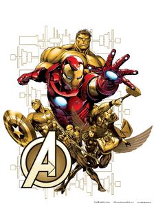 Dětská samolepka na zeď Marvel Avengers Zlatá Edice, Disney | 65 x 85 cm | DDK1718