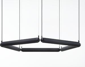 Brokis Závěsné svítidlo Puro Contour pentagon 800, PC1119 Stmívání, řízení: nestmívatelná verze, Barva skla: Triplex opál, Povrchová úprava baldachýnu a montury: kov - černý matný komaxit