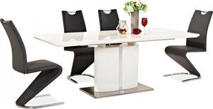 Casarredo Designová pohupovací jídelní židle H-090 bílá/chrom