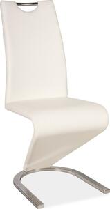 Casarredo Designová pohupovací jídelní židle H-090 bílá/chrom