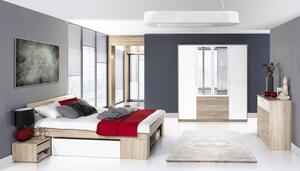 Casarredo - Komfort nábytek Komoda MILO 2D4S, bílá/dub sonoma