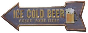 Ceduľa Ice Cold Beer 46x16 cm Plechová tabuľa
