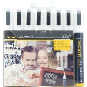 Křídový popisovač Securit, tloušťka: 2-6 mm, bílý, 8 ks