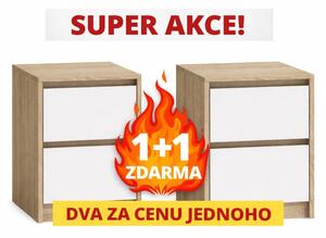Noční stolek KARIN dub sonoma/bílá 1+1 ZDARMA (40 x 55) cm