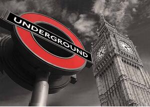Ceduľa Londín metro Underground - historická ceduľa 30cm x 20cm Plechová tabuľa