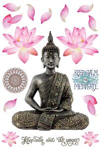 Samolepka na zeď 3D Meditující Buddha | 42.5 x 65 cm | DSM3461