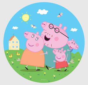 Samolepící vliesová fototapeta na zed' Prasátko Peppa s Rodinou | 70 x 70 cm | DCRD5809