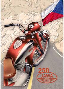 Ceduľa JAWA 250 CZ - historická motorka 30cm x 20cm Plechová tabuľa