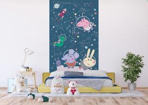 Dětská vliesová fototapeta na zed' Prasátko Peppa Vesmírné Dobrodružství | 150 x 270 cm | DFTD2P5619