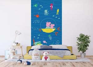 Dětská vliesová fototapeta na zed' Prasátko Peppa Podvodní Dobrodružství | 150 x 270 cm | DFTD2P5617