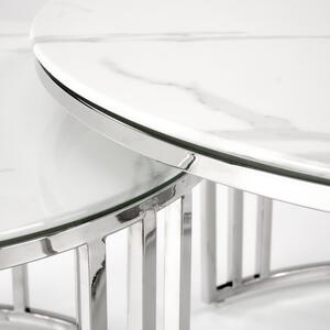 Konferenční stolek Mercury 2, bílá / stříbrná