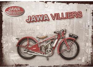 Ceduľa Jawa Villiers - historická ceduľa 30cm x 20cm Plechová tabuľa