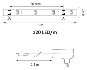 LED pásek 5m LED/36W/12V 4000K