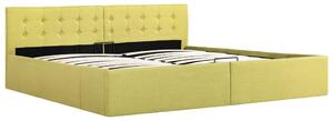 Rám postele úložný prostor limetkově žlutý textil 180 x 200 cm
