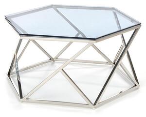 Konferenční stolek Cristina, čirá / stříbrná