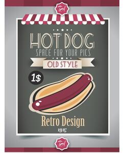 Cedule Hot Dog - Retro Design