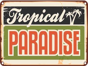 Ceduľa Tropical Paradise 30cm x 20cm Plechová tabuľa