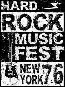 Ceduľa Hard Rock Music Fest New York 30cm x 20cm Plechová tabuľa