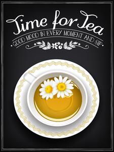 Ceduľa Vintage - Time for Tea 30cm x 20cm Plechová tabuľa