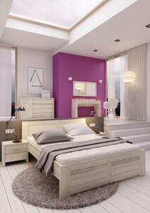 Casarredo - Komfort nábytek Masivní postel KL-120, 100x200, dřevo buk, výběr moření | barva: moření gray
