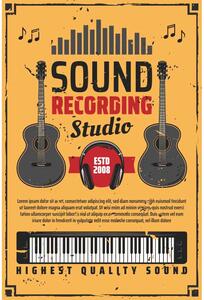 Ceduľa Sound Recording Studio 30cm x 20cm Plechová tabuľa