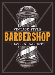 Ceduľa Barbershop - Vintage style 30cm x 20cm Plechová tabuľa